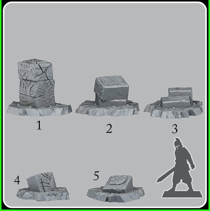 3D Printed Fantastic Plants and Rocks Berried offers Ancient Temples 28mm - 32mm D&D Wargaming