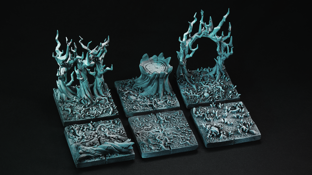 3D Printed Cast n Play Death x Tiles - Forest Starter Pack 28mm 32mm D&D