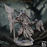 3D Printed Artisan Guild Beastlord Bazgor the Butcher Rise of the Beastmen Set 28mm 32mm