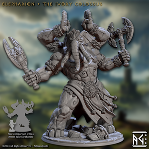 3D Printed Artisan Guild Elepharion the Ivory Colossus Elephorim Ivory Sentinels 28mm 32mm