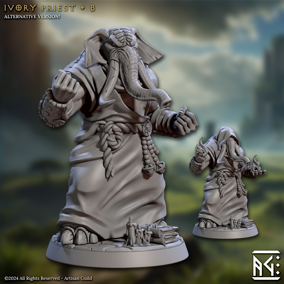 3D Printed Artisan Guild Ivory Priests Elephorim Ivory Sentinels 28mm 32mm