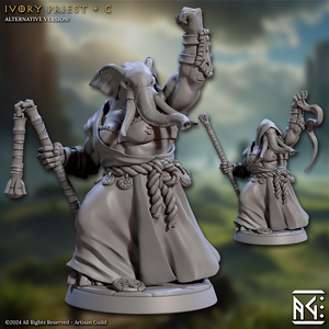 3D Printed Artisan Guild Ivory Priests Elephorim Ivory Sentinels 28mm 32mm