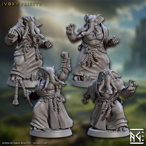 3D Printed Artisan Guild Ivory Priests Elephorim Ivory Sentinels 28mm 32mm