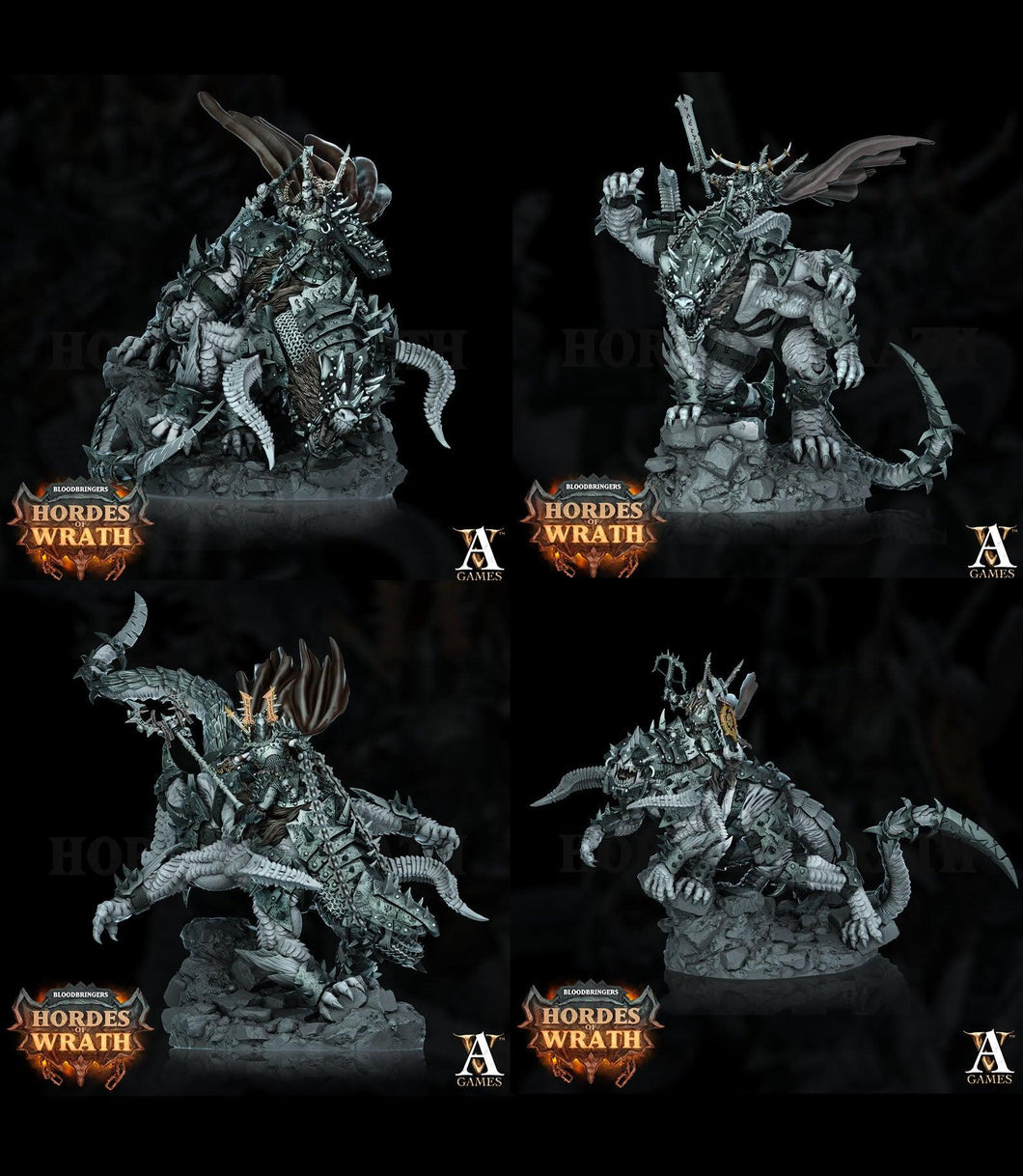 3D Printed Archvillain Games Bloodbringers - Hordes of Wrath Grumlak Riders 28 32mm D&D - Charming Terrain