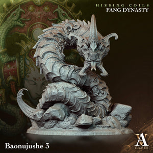 3D Printed Archvillain Games Hissing Coils - Fang Dynasty Baonujushe 28 32mm D&D - Charming Terrain