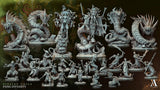 3D Printed Archvillain Games Hissing Coils - Fang Dynasty Baonujushe 28 32mm D&D - Charming Terrain