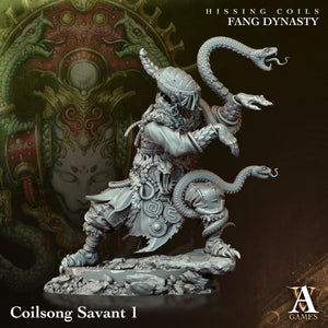 3D Printed Archvillain Games Hissing Coils - Fang Dynasty Coilsong Savant 28 32mm D&D - Charming Terrain