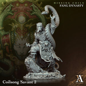 3D Printed Archvillain Games Hissing Coils - Fang Dynasty Coilsong Savant 28 32mm D&D - Charming Terrain