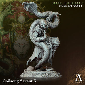 3D Printed Archvillain Games Hissing Coils - Fang Dynasty Coilsong Savant 28 32mm D&D - Charming Terrain