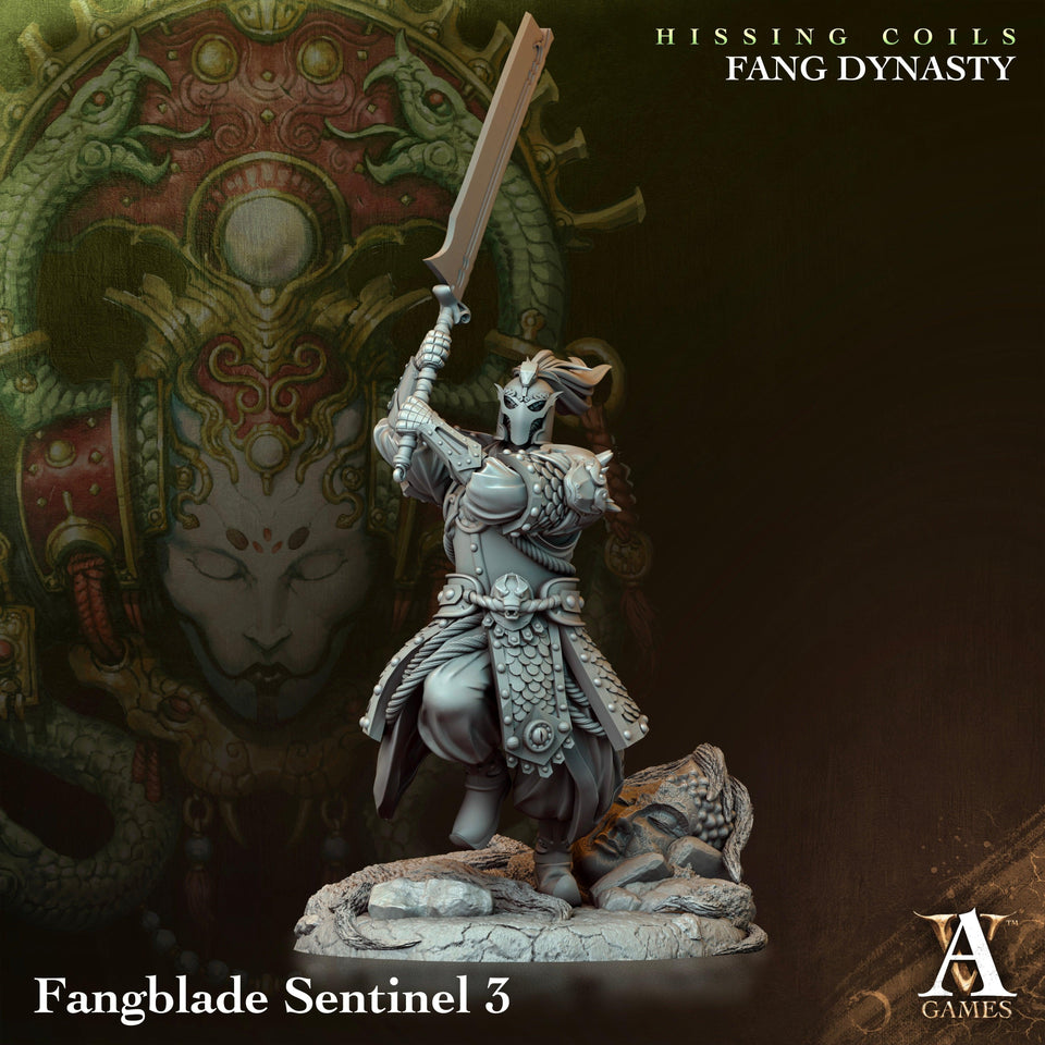 3D Printed Archvillain Games Hissing Coils - Fang Dynasty Fangblade Sentinel 28 32mm D&D - Charming Terrain