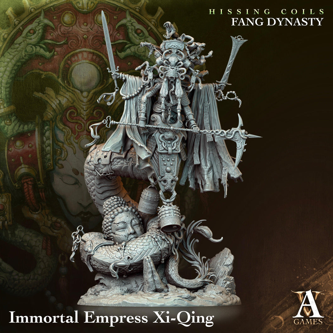 3D Printed Archvillain Games Hissing Coils - Fang Dynasty Immortal Empress Xi-Qing 28 32mm D&D - Charming Terrain