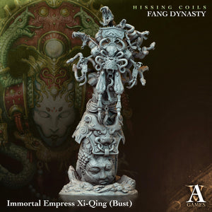 3D Printed Archvillain Games Hissing Coils - Fang Dynasty Immortal Empress Xi-Qing - Bust 28 32mm D&D - Charming Terrain