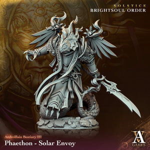 3D Printed Archvillain Games Phaethon - Solar Envoy Archvillain Bestiary Vol. III 28 32mm D&D - Charming Terrain