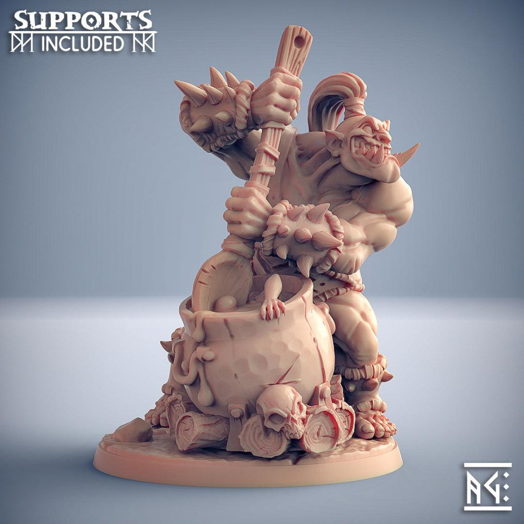 3D Printed Artisan Guild Burtz Dwarfstew - Ogre Cook 28mm 32mm DnD - Charming Terrain