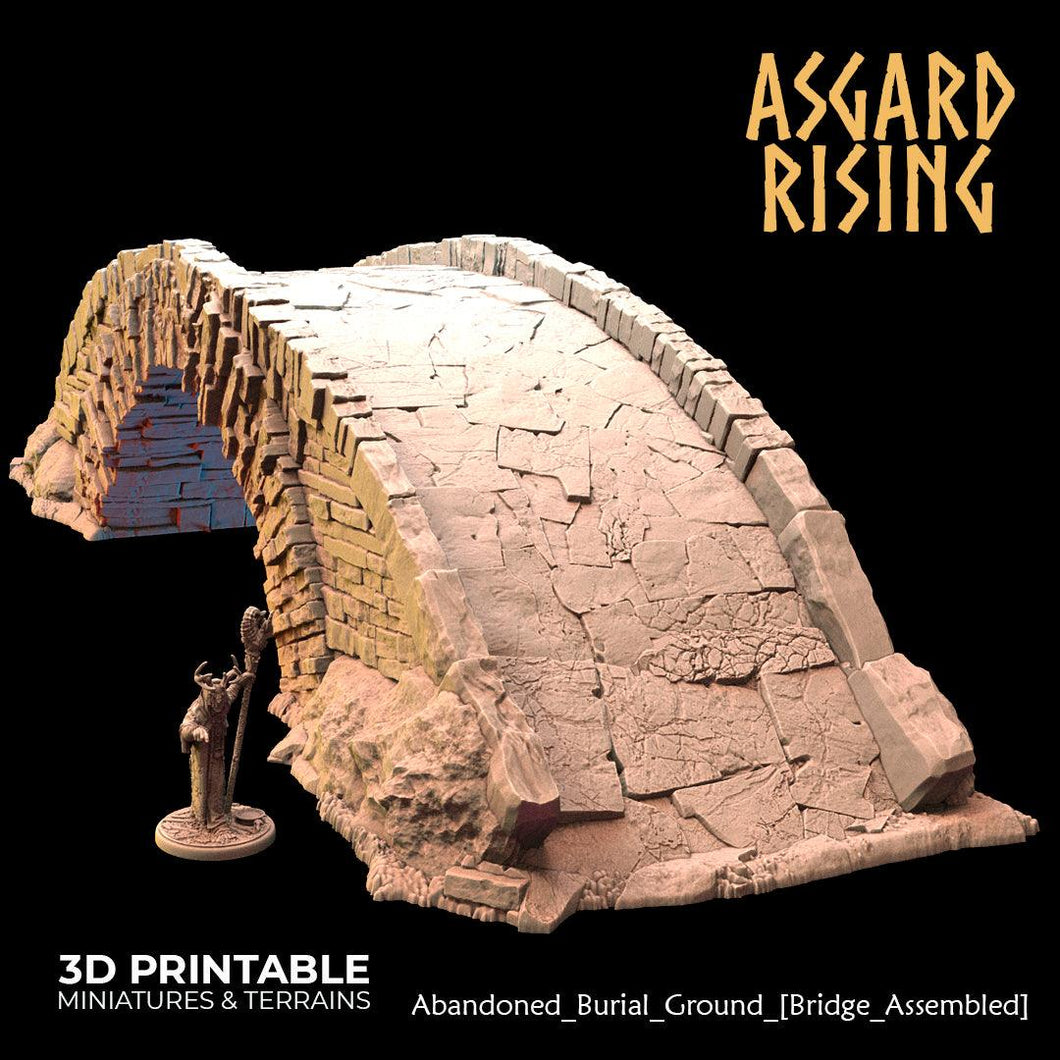 3D Printed Asgard Rising Abandoned Burial Ground Bridges 28 32 mm Wargaming DnD - Charming Terrain