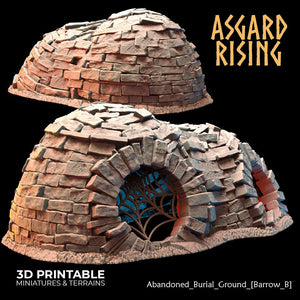 3D Printed Asgard Rising Abandoned Burial Ground Burrows 28 32 mm Wargaming DnD - Charming Terrain