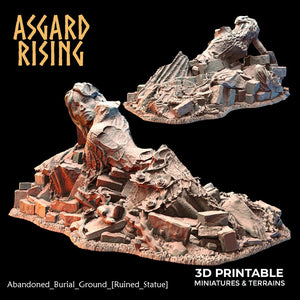 3D Printed Asgard Rising Abandoned Burial Ground Ruins 28 32 mm Wargaming DnD - Charming Terrain