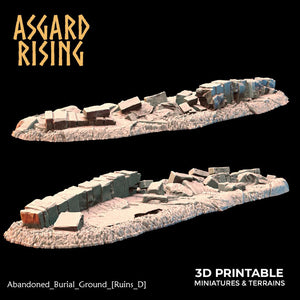 3D Printed Asgard Rising Abandoned Burial Ground Ruins 28 32 mm Wargaming DnD - Charming Terrain