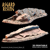 3D Printed Asgard Rising Abandoned Burial Ground Ruins 28 32 mm Wargaming DnD - Charming Terrain