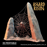 3D Printed Asgard Rising Abandoned Burial Ground Spider Nests 28 32 mm Wargaming DnD - Charming Terrain