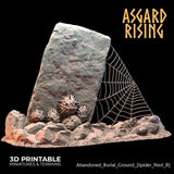 3D Printed Asgard Rising Abandoned Burial Ground Spider Nests 28 32 mm Wargaming DnD - Charming Terrain