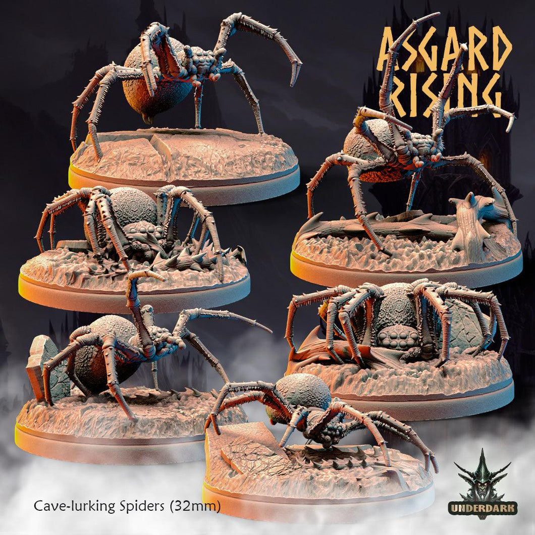 3D Printed Asgard Rising Cave-Lurking Spiders Set 2 28 32 mm Wargaming DnD - Charming Terrain