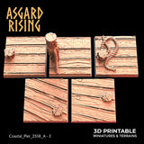 3D Printed Asgard Rising Coastal Pier Set 1 - 20 25 30 35mm Square Bases 28 32 mm Wargaming DnD - Charming Terrain