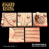 3D Printed Asgard Rising Coastal Pier Set 2 - 20 25 30 35mm Square Bases 28 32 mm Wargaming DnD - Charming Terrain