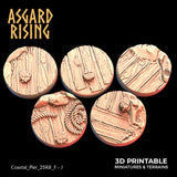 3D Printed Asgard Rising Coastal Pier Set 2 - 25 28 32 35mm Round Bases 28 32 mm Wargaming DnD - Charming Terrain