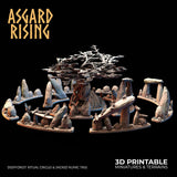 3D Printed Asgard Rising Deepforest Ritual Circles & Sacred Runic Tree - 28 32mm Wargaming DnD - Charming Terrain