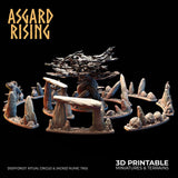 3D Printed Asgard Rising Deepforest Ritual Circles & Sacred Runic Tree - 28 32mm Wargaming DnD - Charming Terrain