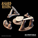 3D Printed Asgard Rising Deepforest Ritual Circles & Sacred Runic Tree - 28 32mm Wargaming DnD - Charming Terrain