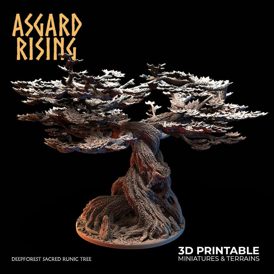 3D Printed Asgard Rising Deepforest Ritual Circles & Sacred Runic Tree - 28 32mm Wargaming DnD - Charming Terrain