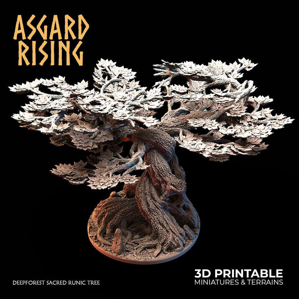 3D Printed Asgard Rising Deepforest Ritual Circles & Sacred Runic Tree - 28 32mm Wargaming DnD - Charming Terrain