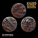 3D Printed Asgard Rising Deepforest Ritual Ground Round Base Set - 3 x 32 35 mm Round Base Set B Wargaming DnD - Charming Terrain