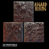 3D Printed Asgard Rising Deepforest Ritual Ground Square Bases - 3 x 40 mm Round Base Set B Wargaming DnD - Charming Terrain