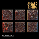 3D Printed Asgard Rising Deepforest Ritual Ground Square Bases - 6 x 20 mm Round Base Set B Wargaming DnD - Charming Terrain