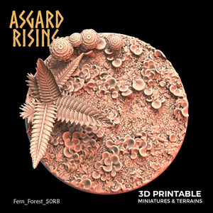 3D Printed Asgard Rising Fern Forest - 50mm Round Base Wargaming DnD - Charming Terrain