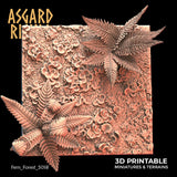 3D Printed Asgard Rising Fern Forest - 50mm Square Base Wargaming DnD - Charming Terrain