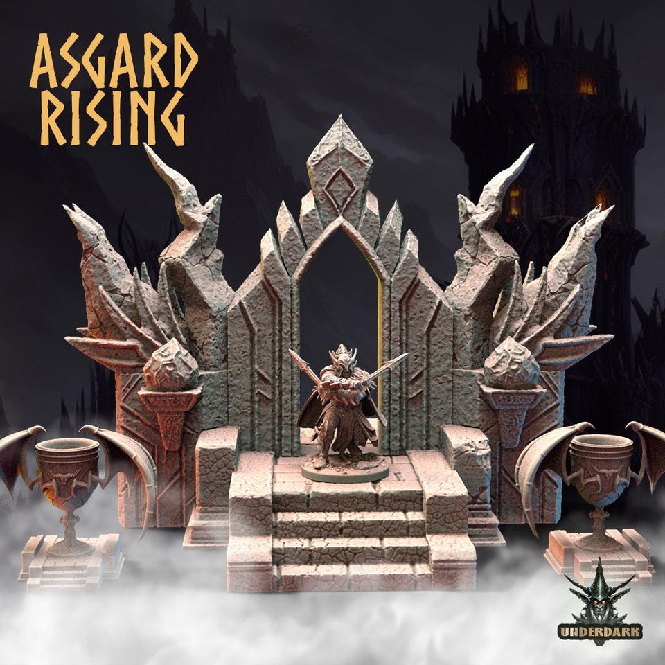 3D Printed Asgard Rising Obsidian Altar 28 32 mm Wargaming DnD - Charming Terrain