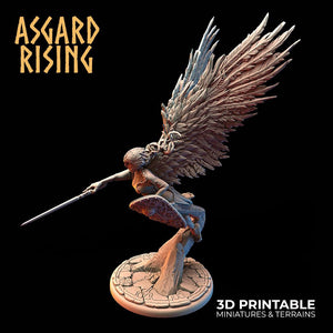 3D Printed Asgard Rising Rangrid the Winged Valkyrie 28 32 mm Wargaming DnD - Charming Terrain