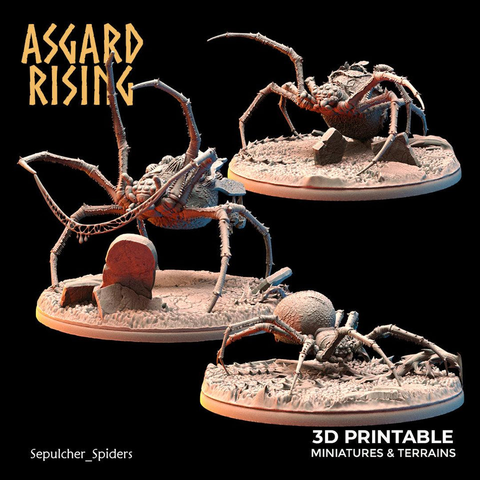 3D Printed Asgard Rising Sepulcher Spiders 28 32 mm Wargaming DnD - Charming Terrain