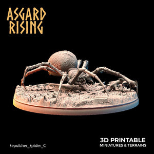 3D Printed Asgard Rising Sepulcher Spiders 28 32 mm Wargaming DnD - Charming Terrain