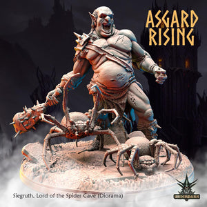 3D Printed Asgard Rising Siegruth Lord of the Spider Cave Diorama 28 32 mm Wargaming DnD - Charming Terrain