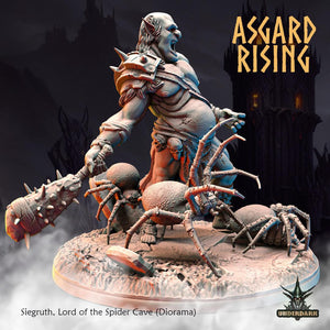 3D Printed Asgard Rising Siegruth Lord of the Spider Cave Diorama 28 32 mm Wargaming DnD - Charming Terrain