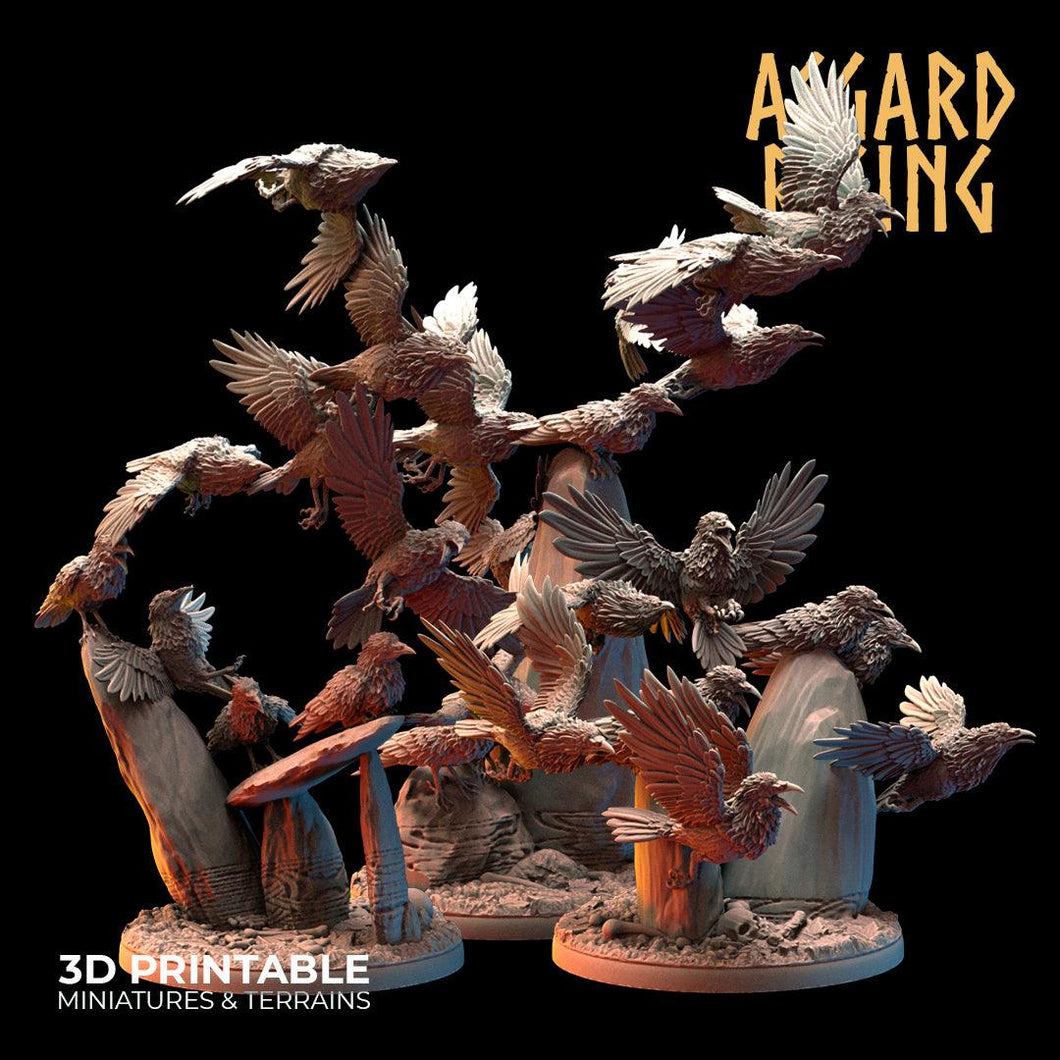 3D Printed Asgard Rising Swarms of the Black Ravens - 28 32mm Wargaming DnD - Charming Terrain