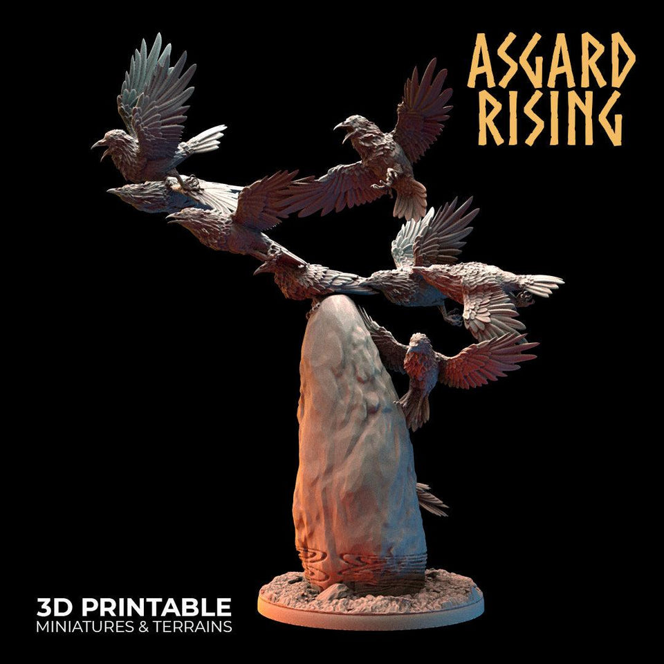 3D Printed Asgard Rising Swarms of the Black Ravens - 28 32mm Wargaming DnD - Charming Terrain