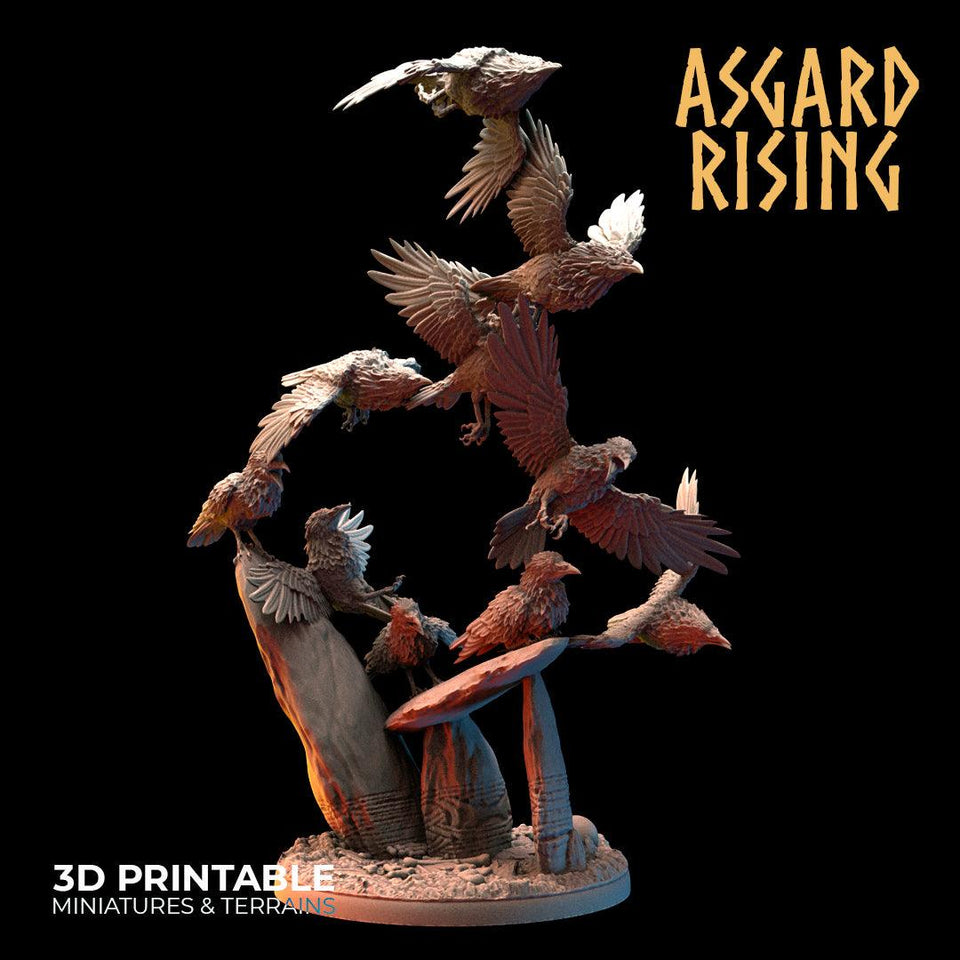 3D Printed Asgard Rising Swarms of the Black Ravens - 28 32mm Wargaming DnD - Charming Terrain