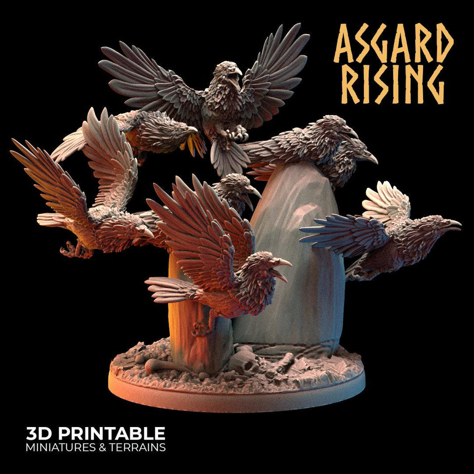 3D Printed Asgard Rising Swarms of the Black Ravens - 28 32mm Wargaming DnD - Charming Terrain