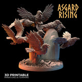 3D Printed Asgard Rising Swarms of the Black Ravens - 28 32mm Wargaming DnD - Charming Terrain